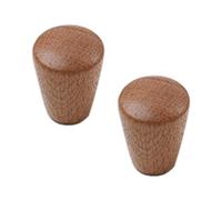 2 Pack Furniture Handles Furniture Knobs White Oak Bookcase Handles Solid Wooden Drawer Knobs Wardrobe Handles Storage Cabinet Handles (Single Hole 2)