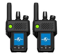 2-Pack G6Plus 4G LTE Two-Way PoC Radio Nationwide Coverage Unlimited Range 8800mAh Metal Walkie Talkies (Black)