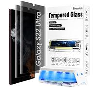 [2 Pack] Galaxy S22 Ultra Privacy Screen Protector Glass UV, Fingerprint Unlock, Scratch-Resistant, 3D Curved Full Coverage, Easy Install Kit…