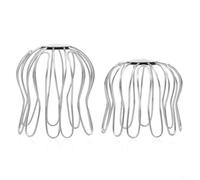 2 Pack Galvanised Leaf Guard for Gutter Downpipe, Adjustable 75-85mm and 90-100mm, Dome Strainer for Roof Drain Cleaning System