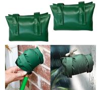 2 Pack Garden Faucet Freeze Protection Covers Waterproof Outdoor Tap Winter Insulation Joint Protector Weather Guard Elastic PU Material For Home Balcony Farm Green 18X26cm