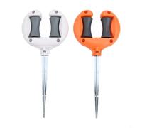 2-Pack Garden Hose Guide Stakes 27Cm, Duty Roller For Hose Positioning, Water Pipe Rack Protector For Flower Beds, Easy Install, White And Orange