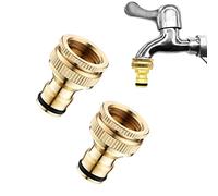 2 Pack Garden Hose Tap Connector- 1/2 Inch&3/4 Inch 2-in-1 Female Threaded Faucet Adapter Hosepipe Fittings,Suitable for Gardens, Kitchens, bathrooms, etc
