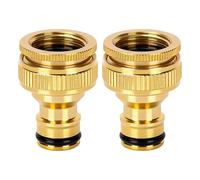 2 Pack Garden Hose Tap Connector,Hosepipe Fittings Metal Connectors,1/2 Inch & 3/4 Inch, 2-in-1 Female Threaded Faucet Adapter, Universal Outdoor Water Tap Fittings with Leakproof Rubber Ring
