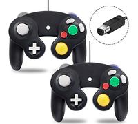 2 pack GC Controller, Wired Controller for PC Wii Nintendo Gamecube (Black)