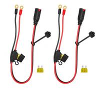 2 Pack GC002 X-Connect Adapter Compatible with NOCO Battery Charger | M6 1/4 inch XL Eyelet Terminal Cable Includes Two 20A Fuses,for Genius Smart Battery Chargers