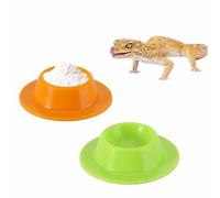 2 Pack Gecko Calcium Dish - Food and Water Bowl for Leopard Geckos, Small Reptiles