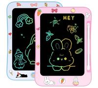 [2 Pack] Genialba LCD Writing Tablet for Kids, Colorful Screen Drawing Board for 3-7 Year Old Boys & Girls - Educational Toys for Birthday & Christmas (Penguin&Rabbit)