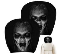 2 Pack Ghost Face Car Headrest Covers 10.2x11in Spooky Car Headrest Covers