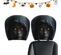 2 Pack Ghost Face Car Headrest Covers 26x28cm Spooky Car Headrest Covers