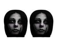 2 Pack Ghost Face Headrest Covers,Scary Headrest Covers for Halloween，E
