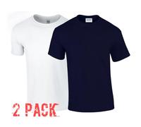 2 Pack Gildan SoftStyle Cotton Mens Plain T-shirt Multi Colors Semi Fitted Top