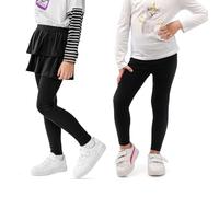 2 Pack Girls Thermal Leggings 0.5 Tog, 140 Denier | Thick Warm Winter Black Leggings for Girls | Brushed Inside, Heat Insulation | Soft, Comfortable | School, Outdoor, Everyday Wear | 5-13 Years