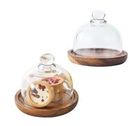 2 Pack Glass Butter Dishes with Lids, Mini Butter Keeper Containers, Clear Butter Serving Storage Dish with Handle, Round Crystal Small Butter Cloche for Mayo, Jelly, Jam, Candy