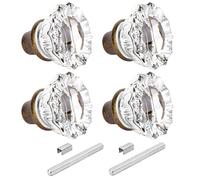 2 Pack Glass Door Knobs Interior Mortise Lock Replacement Set with Spindle, Vintage Crystal Door Knobs for Replacing Broken Old Antique Lock Sets on Interior Door, Antique Brass Finish