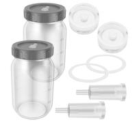 2 Pack Glass Fermentation Jars with Airlocks and Screw Lids,Sauerkraut Fermenting Jar Sourdough Starter Jar for Kombucha Kimchi Kefir Pickle Wide Mouth Mason Jars(Style 2)