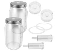 2 Pack Glass Fermentation Jars with Airlocks and Screw Lids,Sauerkraut Fermenting Jar Sourdough Starter Jar for Kombucha Kimchi Kefir Pickle Wide Mouth Mason Jars(Style 1)