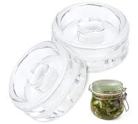 2 Pack Glass Fermentation Weights, 7 cm Wide Mouth Fermentation Jars to Remove Excess Brine for Fermenting Pickles Sauerkraut