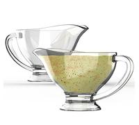 2 Pack Glass Gravy Boat - Crystal Sense of Reality, Durable & Easy-Clean