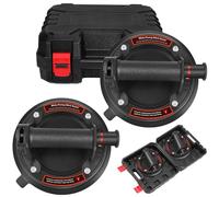 2 Pack Glass Suckers Lifters, 8" Heavy Duty Glass Suction Cups with Carrying Case, Powerful Industrial Vacuum Suction Cup Glass Suction Lifters for Glass & Granite Lifting, 220KG/480lbs Load Capacity