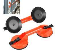 2 Pack Glass Suction Cup, 220lbs Heavy Duty Vacuum Lifter with Large Rubber Suction Plate for Smooth Surface Material Handling, Tile, Marble, Metal, Window Panel
