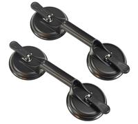 2 Pack Glass Suction Cups Heavy Duty Aluminum Vacuum Plate Handle Suckers to Lift Large Glass/Floor Gap Fixer/Tile Suction Cup Lifter/Pad for Lifting/Dent Puller, 100 kg Lifting Capacity (Black)