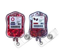2PC Coffee Fuel IV & Blood Type Bag Shaker Glitter Badge Reel ID Holder Clip for Nurse Nurses Nursing Medical Assistant RN CNA MA CMA IPN Doctors Healthcare Hospital Surgery Gifts Accessories