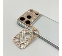 2 Pack Glitter Camera Lens Cover Protector for iPhone 17 Pro，Metal Bling Diamond Camera Lens Cover Sticker Protector (for iPhone 17Pro-Rose gold)