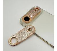 2 Pack Glitter Camera Lens Cover Protector for iPhone 17Air，Metal Bling Diamond Camera Lens Cover Sticker Protector (for iPhone 17Air-Rose gold)