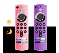 [ 2 Pack] Glow Silicone Cover Replacement for 3nd Gen. / 4K / 4K Max HD Streaming Remote Controller, Anti-Slip Washable Protective Case with Lanyard, Glowing in The Dark