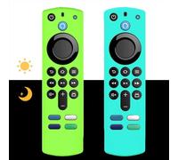 [ 2 Pack] Glow Silicone Remote Cover Replacement for 3nd Gen. / 4K / 4K Max HD Streaming Remote Controller, Anti-Slip Washable Protective Remote Case, Glowing in The Dark - Purple and Pink