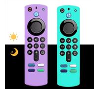 [ 2 Pack] Glow Silicone Remote Cover Replacement for 3nd Gen. / 4K / 4K Max HD Streaming Remote Controller, Anti-Slip Washable Protective Remote Case, Glowing in The Dark -Green and SkyBlue