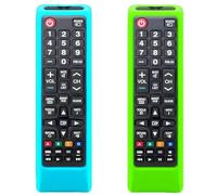 [2 Pack] Glowing Remote Cover Replacement for Samsung TV Remote, Universal Silicone Sleeve Skin with Lanyard, Glow in the Dark