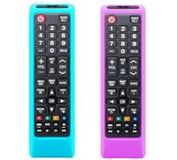 [2 Pack] Glowing Remote Cover Replacement for Samsung TV Remote, Universal Silicone Sleeve Skin with Lanyard, Glow in the Dark