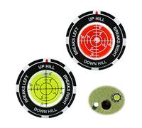 2 Pack Golf Ball Markers, Tool High Precision Aim Ball Marker with Bubble Level ABS Level Alignment Aid Golf Green Reader Putting Green Level Ball Marker for Golfers Beginners and Professionals