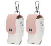 2 - Pack Golf Ball Waist Pouch with Tee Holder - Clip & Buckle Design, Leather Golf Ball Carry Bag for Men & Women, Belt - Mounted Golf Storage Accessory（pink）