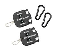 2 Pack Golf Stroke Counter with 2 Keychain, Portable Golf Score Counters for 2 Players, Score Keeper with Hanging Rope Mini Square Design,Black Golf Result Tracker with Clip Attachment for Golf Practi