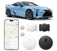 2 Pack GPS Tracker for Vehicles Work with Built-in APP (Compatible with iOS and Android),Mini Car Air Tracker Tag With Magnet Global Coverage,Hidden Car Locator Device,No Monthly Fee or Subscription