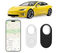 2 Pack GPS Tracker for Vehicles Work with Find My (iOS Only)-No Monthly Fee, IP69 Waterproof,Real-Time GPS Tracking Devices for Kids, Car, Keys,Luggage,Wallets,Dog,Cat,Easily Locate Lost Items(White)