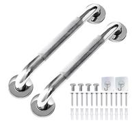 2 Pack Grab Rails for Bathroom Anti Slip Bathroom Grab Bar Stainless Steel Shower Grab Bar Handle Safety Shower Handle Toilet Grab Handle for Seniors Disabled Elderly Children (12inch/300mm)