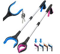 2-Pack Grabber Reacher Tool,32 Inch Extra Long Foldable Pick Up Stick with Strong Grip Magnetic,360°Rotating Anti-Slip Jaw,Trash Claw Grabber Tool,Trash Picker Tool for Outdoor & Indoor(Blue&Purple)