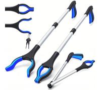 2-Pack Grabber Tool, 32" Long Reacher Grabber Pickup Tool with Magnetic Tip, Trash Picker Grabber for Elderly Grab It Reaching Tool, Litter Pick Up Grab Tool, Claw Grabber Stick