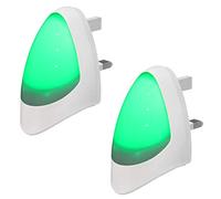 2 Pack Green Automatic LED Night Light - Plug in & Energy Saving Dusk 2 Dawn LED Night Light