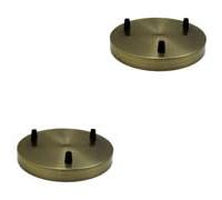 2 Pack Green Brass Ceiling Rose 3 Outlet 200mm Metal Round Light Fitting Base for Pendant Lamp Holdera Modern Ceiling Fixture Plate Ideal for Stylish Home Lighting and Decorative Hanging Lights