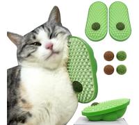 2-Pack Green Catnip Balls - Wall-Mountable Face Scratchers & Licking Toys