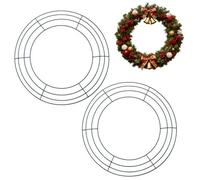 2 Pack Green Christmas Wire Wreath Rings 12inch Metal Wreath Frame,30cm Large Round Wire Wreath Frame for Christmas Wreath Making Rings Base,Wedding Garland Ring,Garden, Home Supplies DIY Crafts