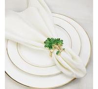 2-Pack Green Coconut Tree-Shaped Napkin Rings for Weddings, Parties & Home Dining - Zinc Alloy Napkin Holders, Tropical Table Decor. x 4.6 cm
