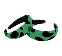 2 Pack Green Leopard Pattern Head Bands Hoops, Velvet Thick Padded Hairband Hoops, No Slip Headbands, Wide Hairbands for Women Girls for Hair