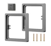 2 Pack Grey Light Switch Spacer - 10mm Electrical Socket Spacer Plate with 40mm Screws - Durable ABS Single Gang Spacers for Uneven or Recessed Walls - Ideal for DIY Home Renovation Projects