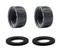 2 Pack Grey Pipe Blanking Cap 32mm Waste Drain Seal | Sturdy build locks tight, ribbed edge grips firmly while installing, suits kitchen bath laundry ends, washer stops drips